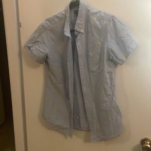 Fish j crew Button down sz small mens short sleeve